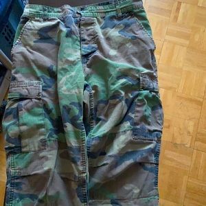 Green camouflage cargo pants